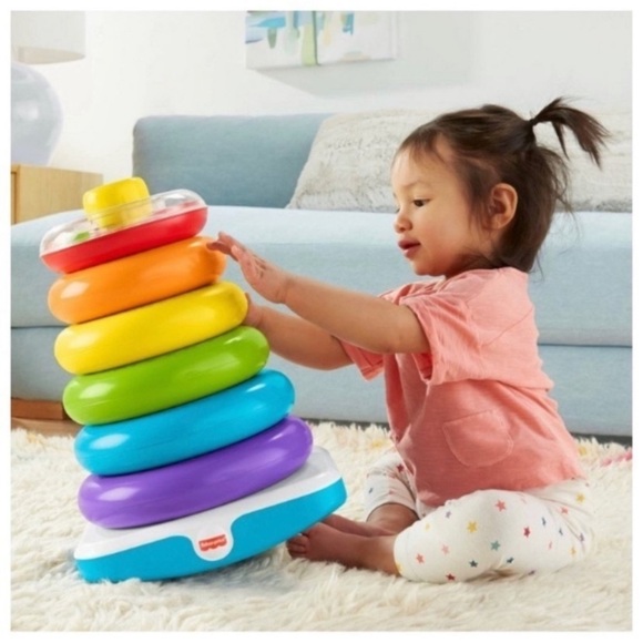 New Fisher-Price Giant Rock-A-Stack Classic Ring Toy Nursery Baby Infant Toddler - Picture 2 of 3